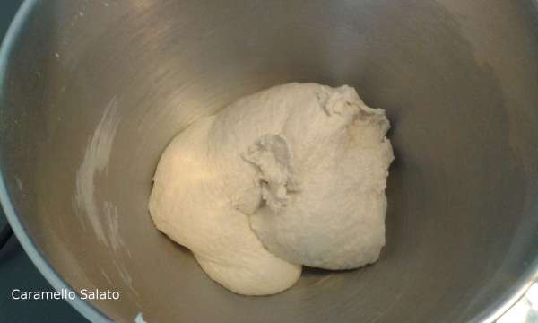 Impastare per 10 minuti fino a quando l'impasto non incorda